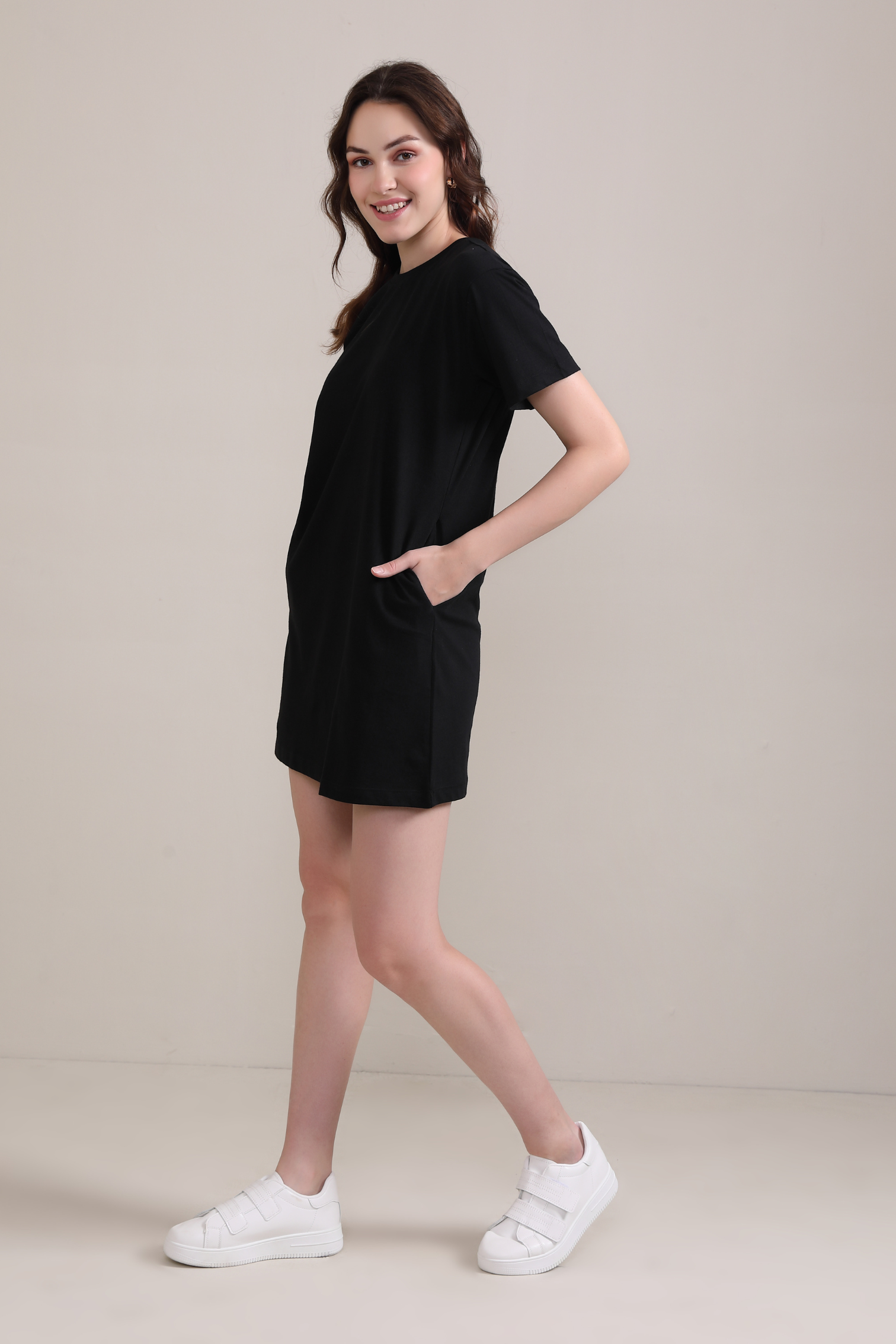 Black :Oversized T-shirt Dress