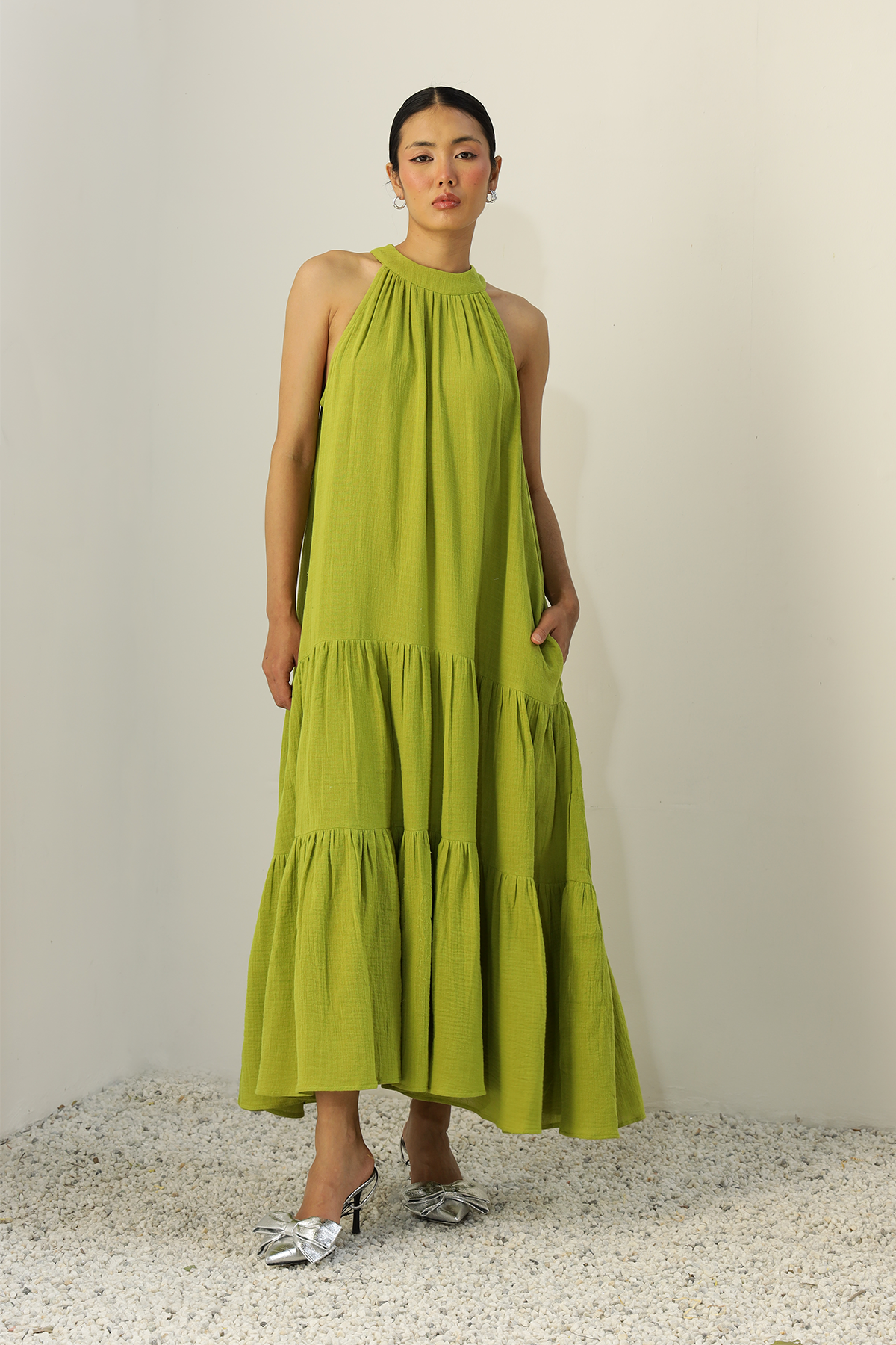 Everett Pocket Dress : Green