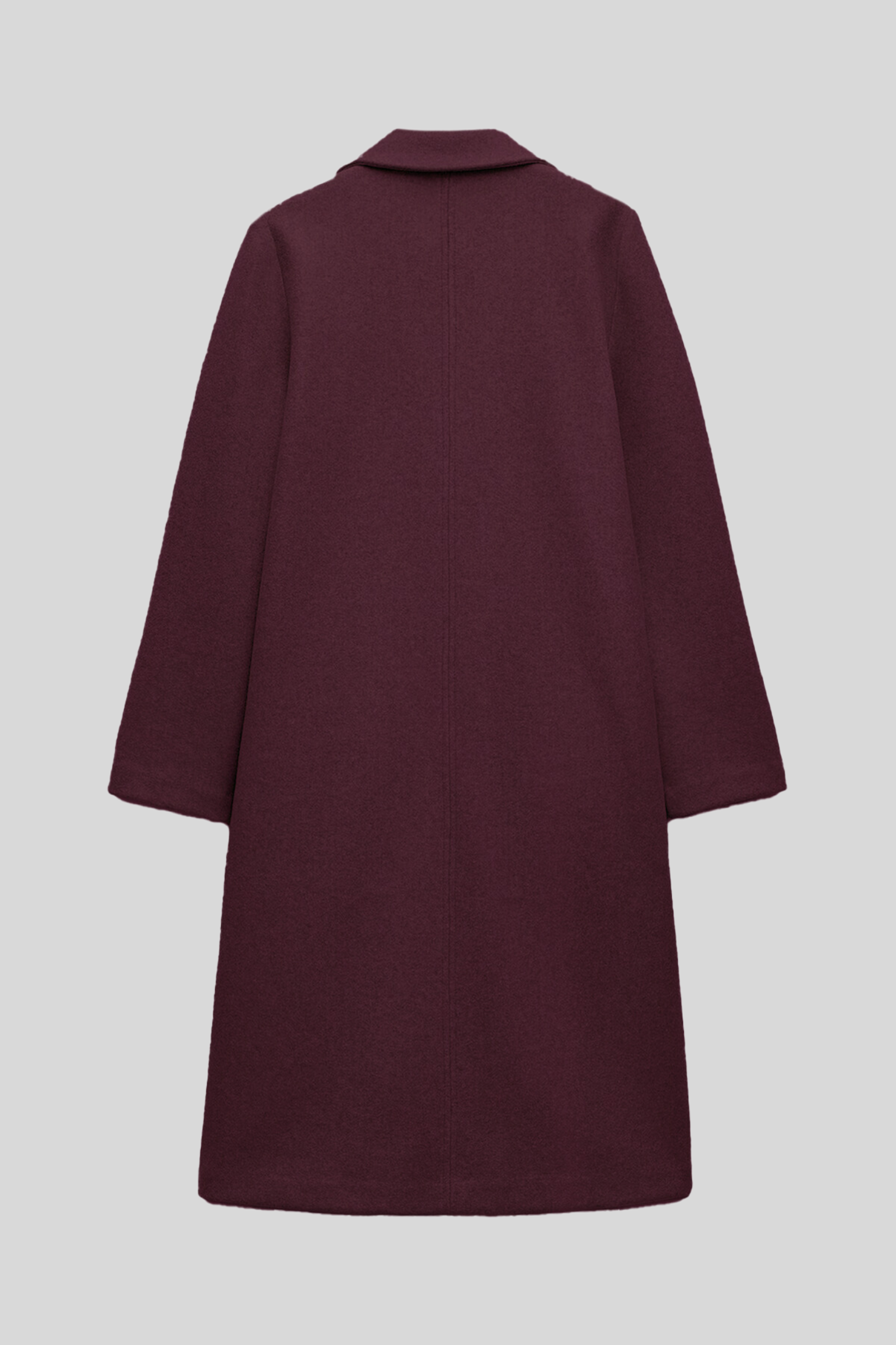 Wine - Wool Blend Long Coat