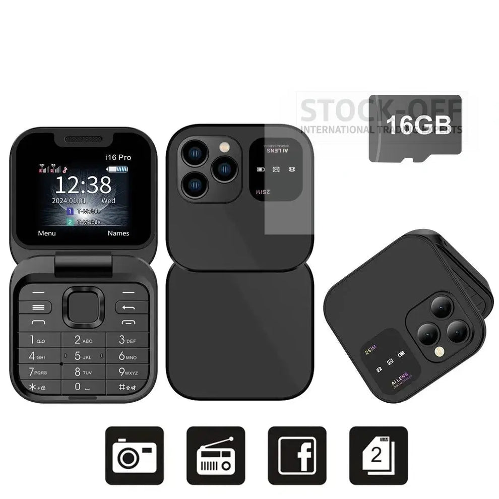 IPhone 16 Air Mini Flip Mobile Phone (16 GB Memory Card Free)