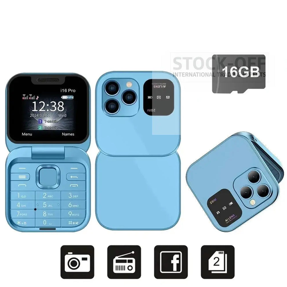 IPhone 16 Air Mini Flip Mobile Phone (16 GB Memory Card Free)