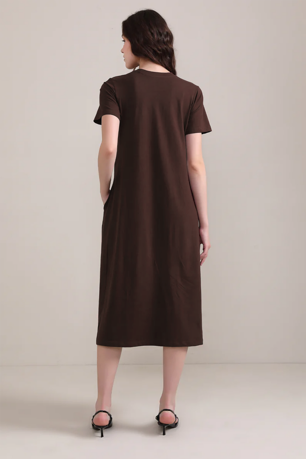 Luna A-Line Dress - Brown