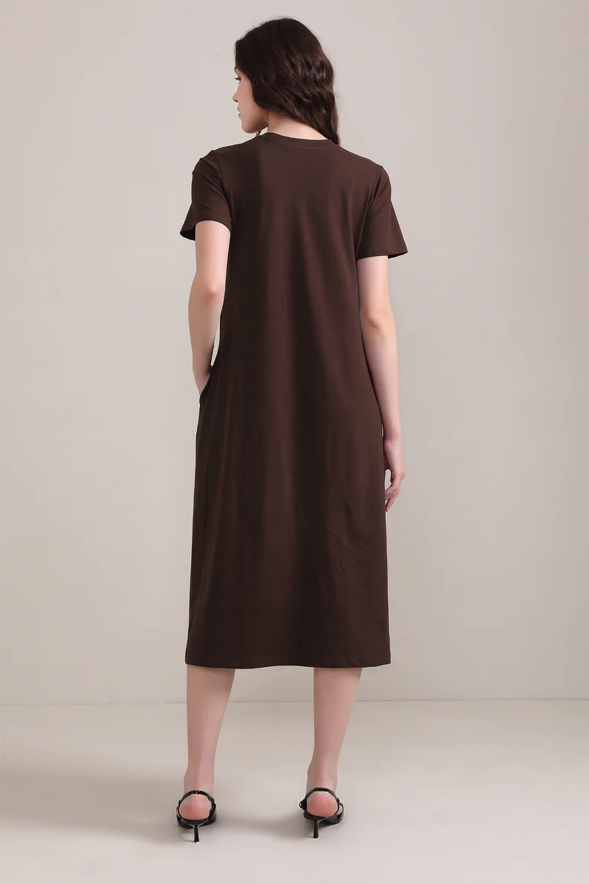 Luna A-Line Dress - Brown