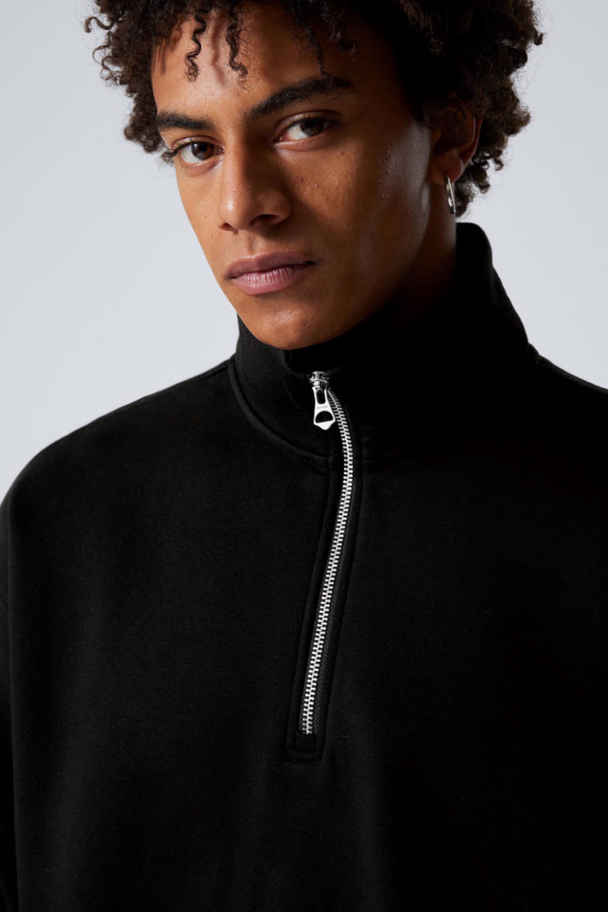 Zip-top Black Oversized Sweatshirt