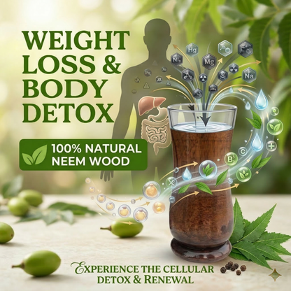 Weight Loss and Body Detox Wooden Water Glass.(Pack Of 2)